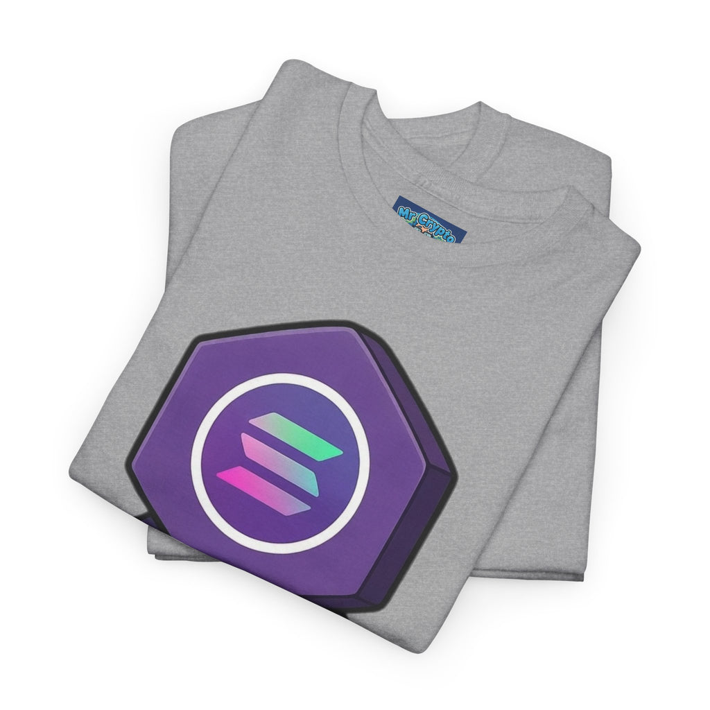 Solana Mascot Walking T-Shirt — Crypto Coin Cartoon Tee