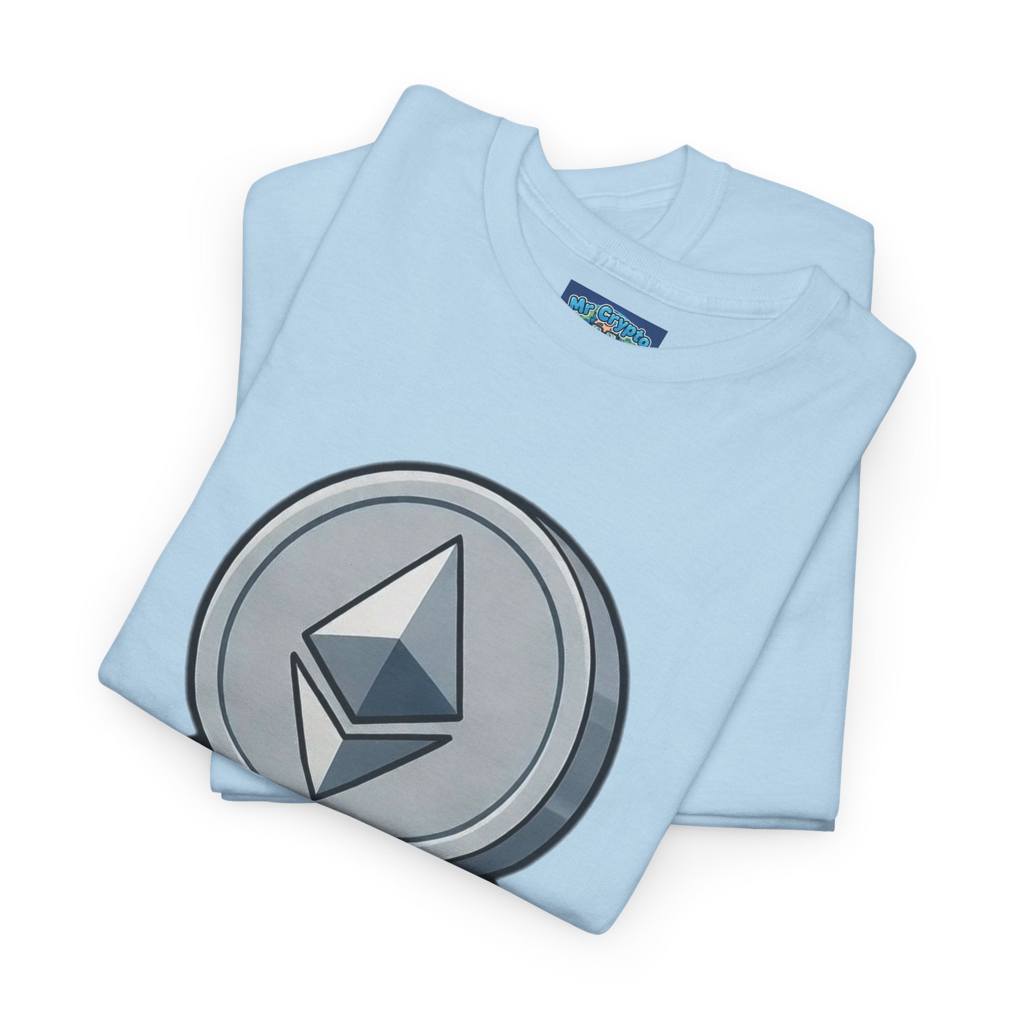 Ethereum Coin Mascot T-Shirt — Walking Crypto Logo Tee for Blockchain Fans
