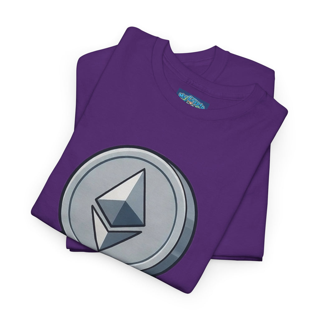 Ethereum Coin Mascot T-Shirt — Walking Crypto Logo Tee for Blockchain Fans