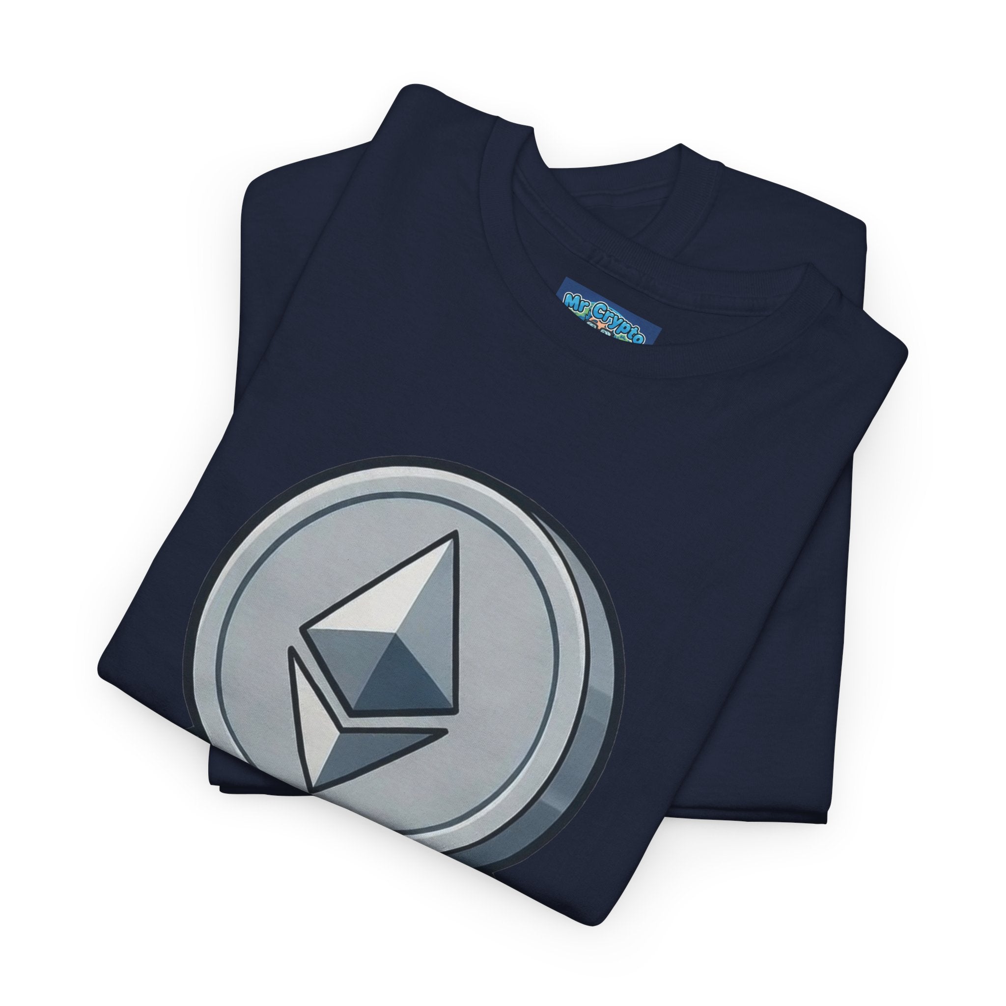 Ethereum Coin Mascot T-Shirt — Walking Crypto Logo Tee for Blockchain Fans