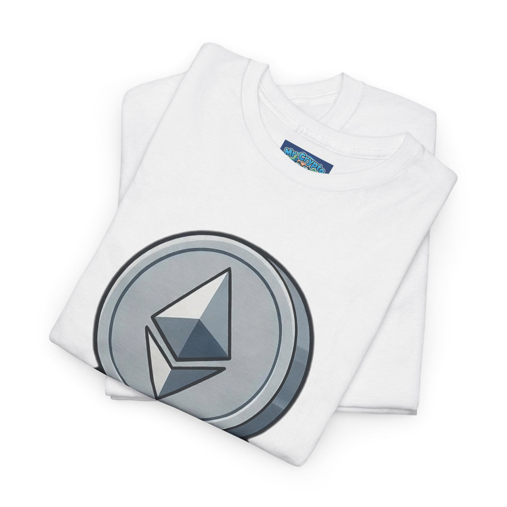 Ethereum Coin Mascot T-Shirt — Walking Crypto Logo Tee for Blockchain Fans