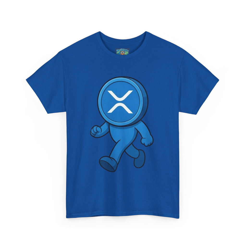 XRP Mascot Walking T-Shirt — Crypto Ripple Fan Tee