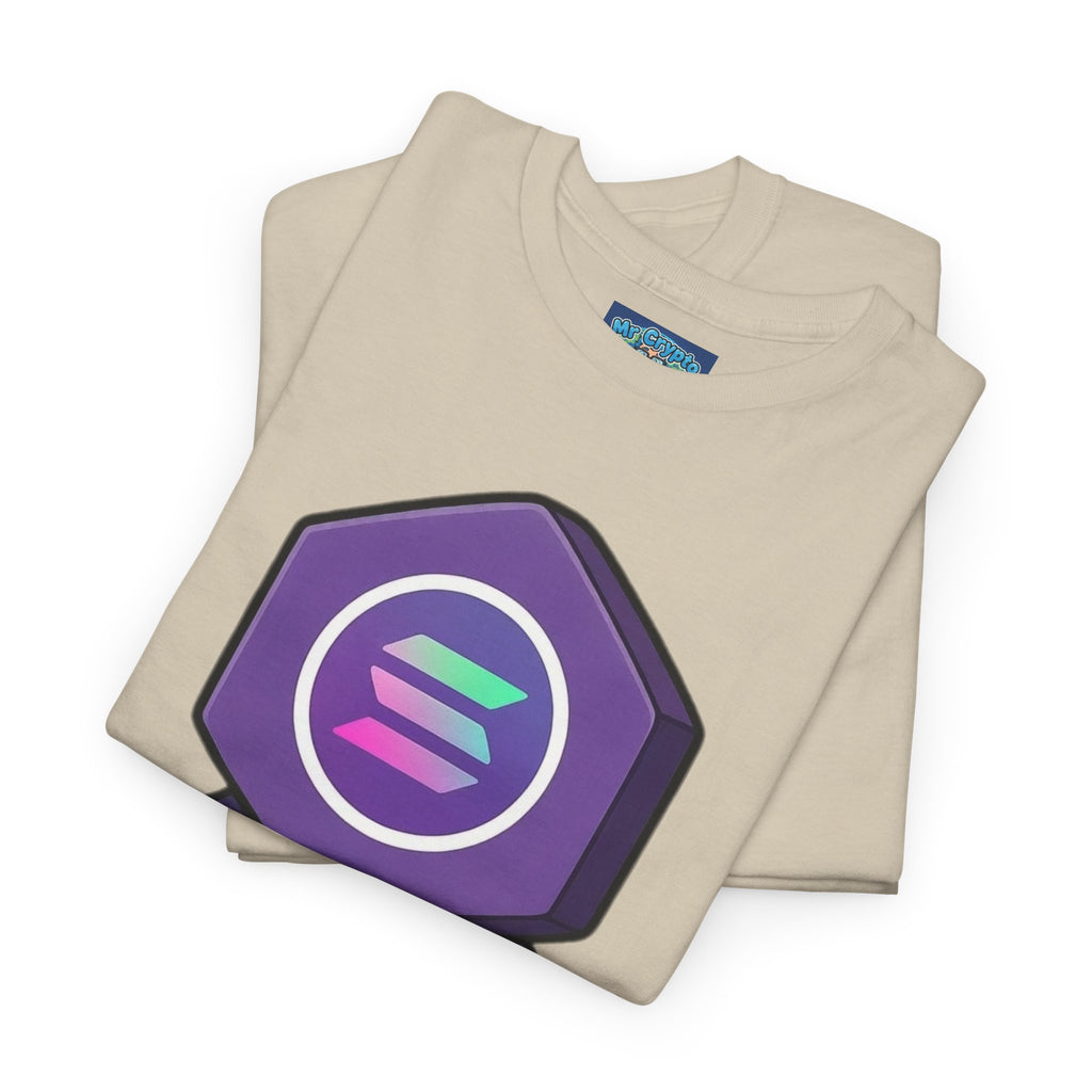Solana Mascot Walking T-Shirt — Crypto Coin Cartoon Tee