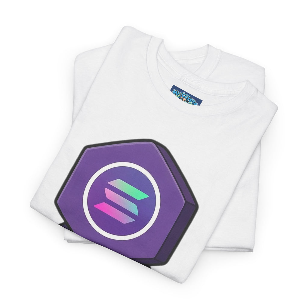 Solana Mascot Walking T-Shirt — Crypto Coin Cartoon Tee
