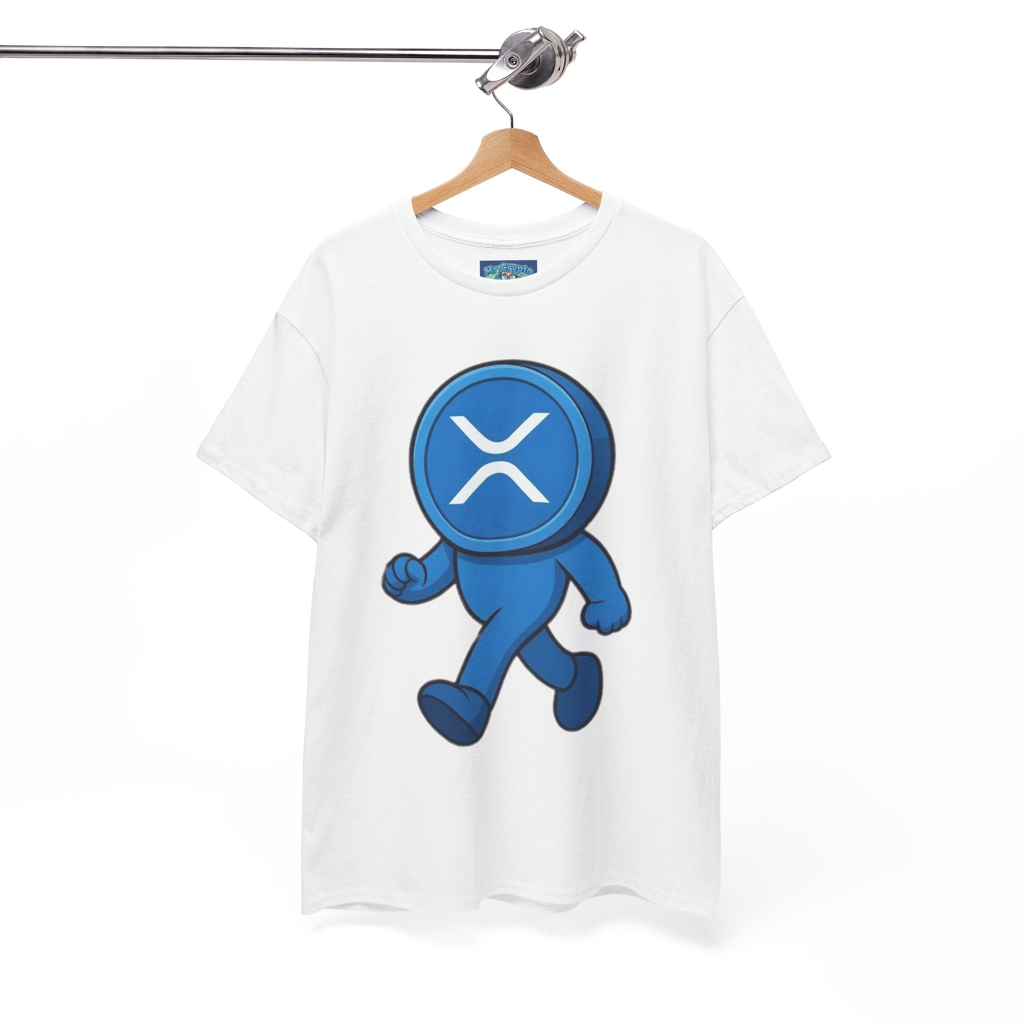 XRP Mascot Walking T-Shirt — Crypto Ripple Fan Tee