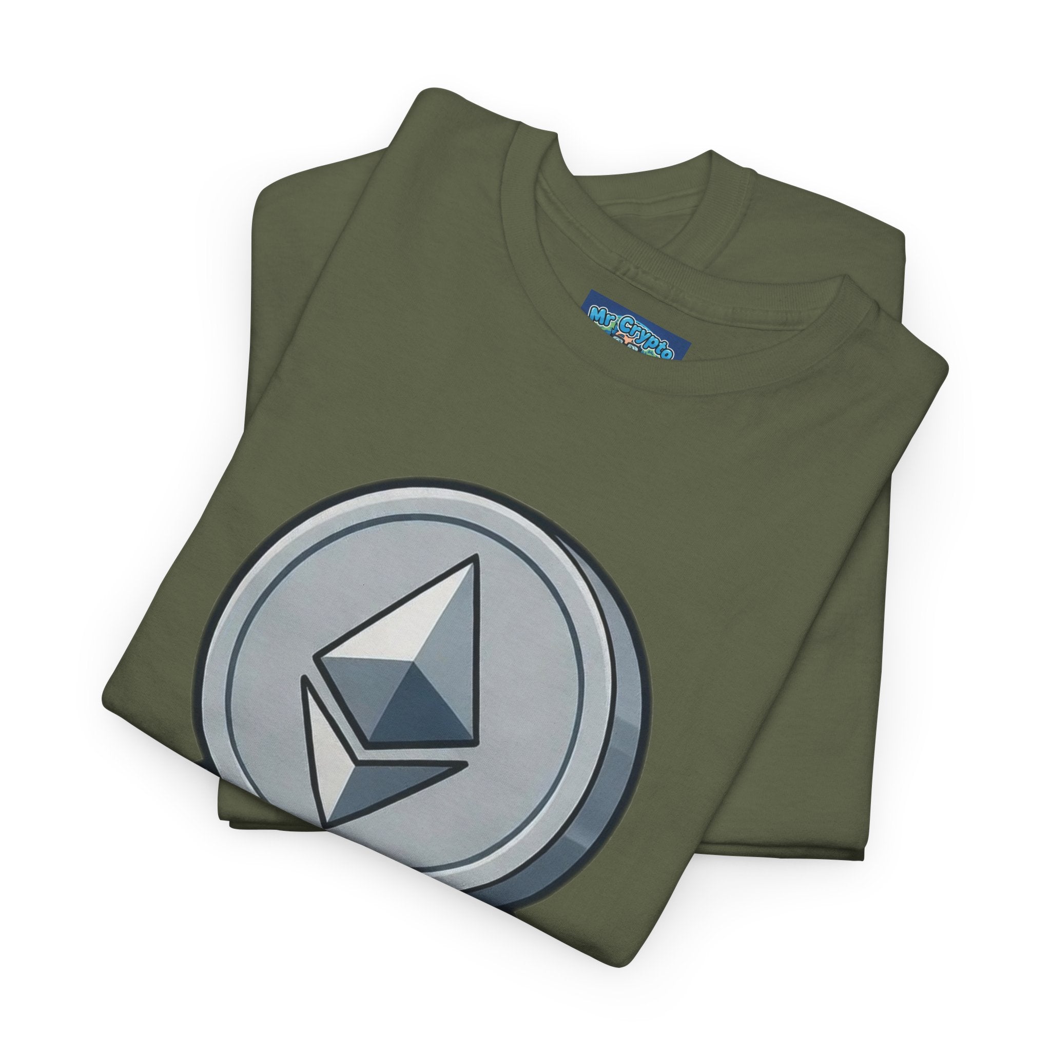 Ethereum Coin Mascot T-Shirt — Walking Crypto Logo Tee for Blockchain Fans